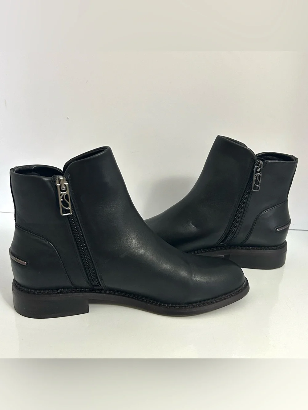 Franco Sarto Black Leather Ankle Booties